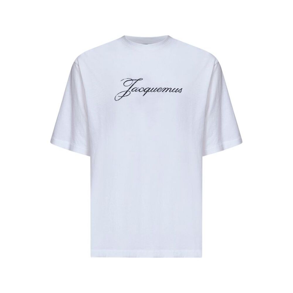 Jacquemus Men White Jersey The Jacquemus Logo-Printed T-Shirt